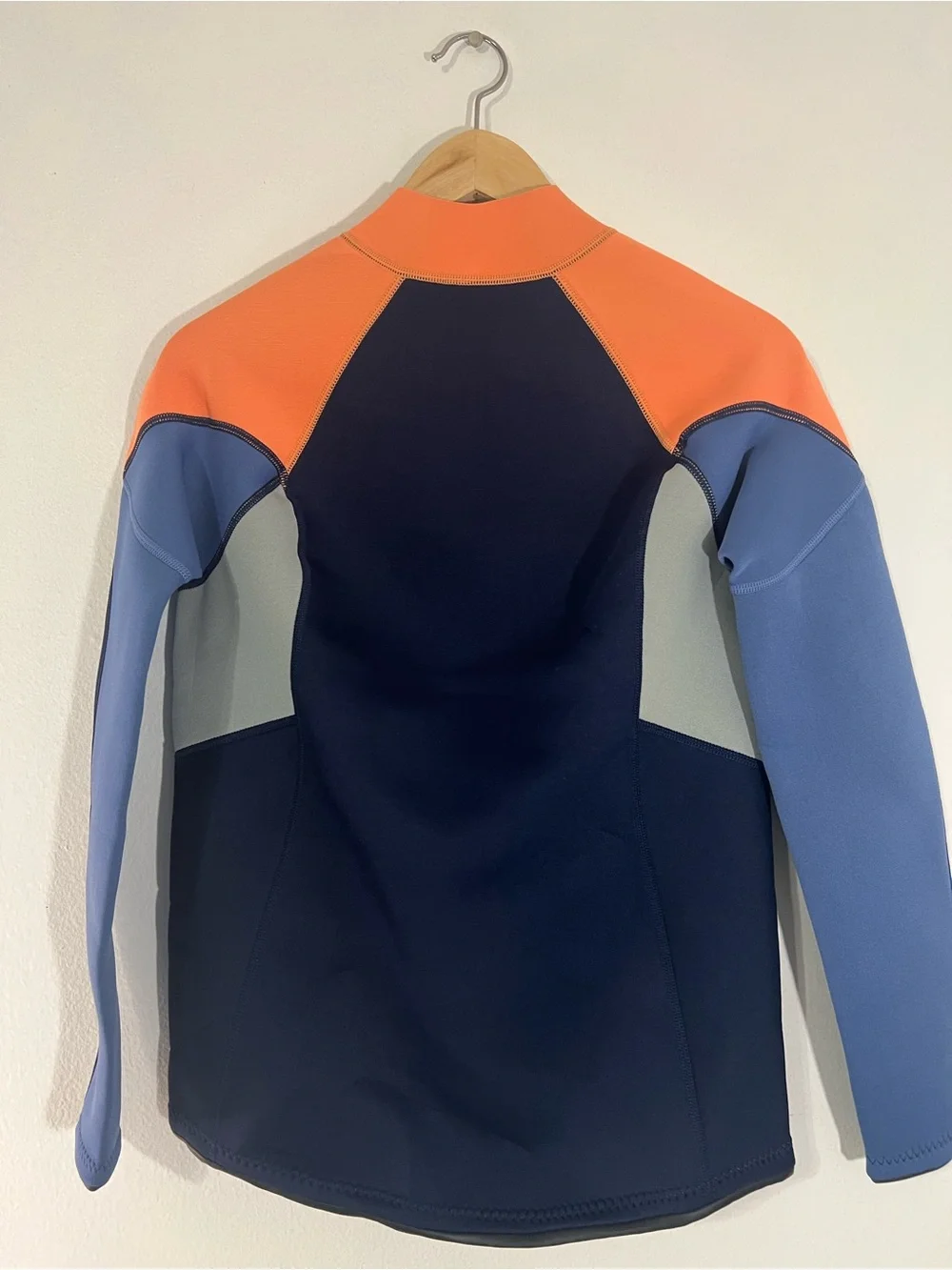 Gold Fin Mens Neoprene Swim Rash Guard - Orange, Navy & Slate